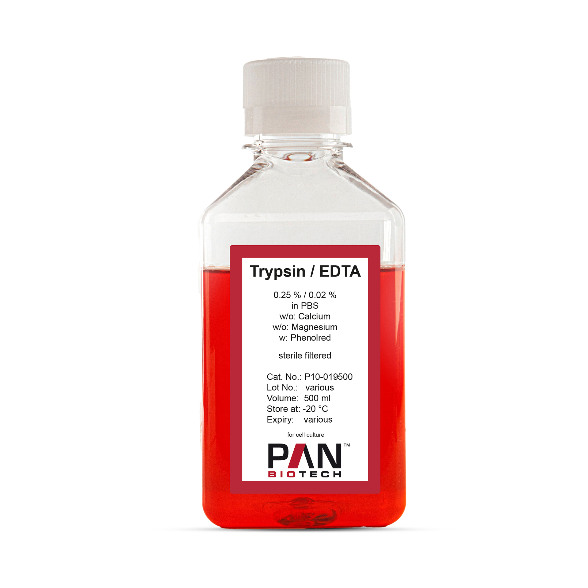 Trypsin 0.25 %/EDTA 0.02 %, in DPBS w/o: Ca and Mg, w: Phenol red