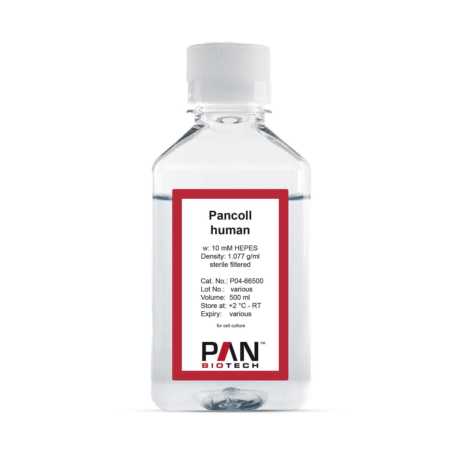 Pancoll human, w: 10mM HEPES, Density: 1.077 g/ml