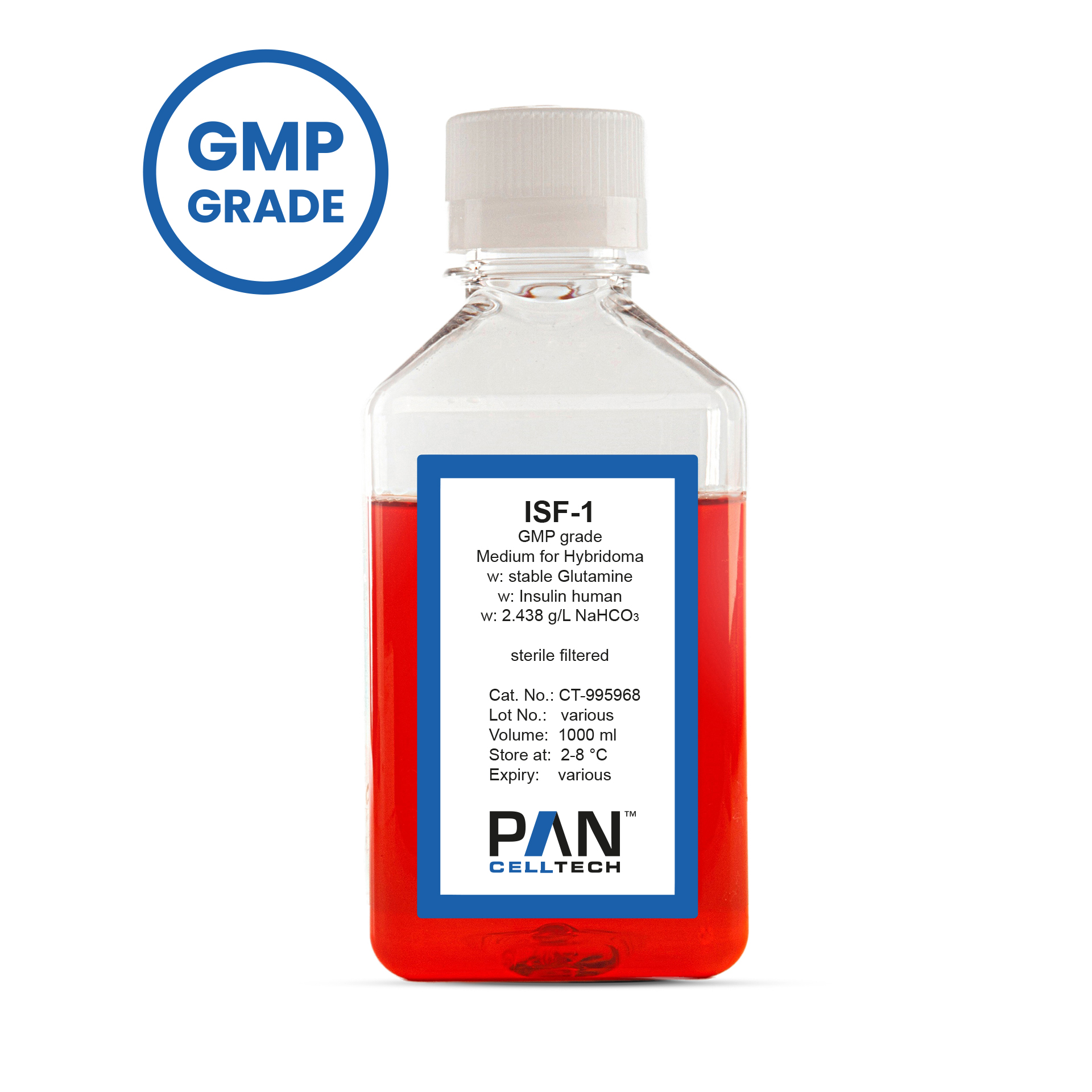 ISF-1 Medium for Hybridoma, w: stable Glutamine, w: Insulin human, w: 2.438 g/L NaHCO3, GMP grade