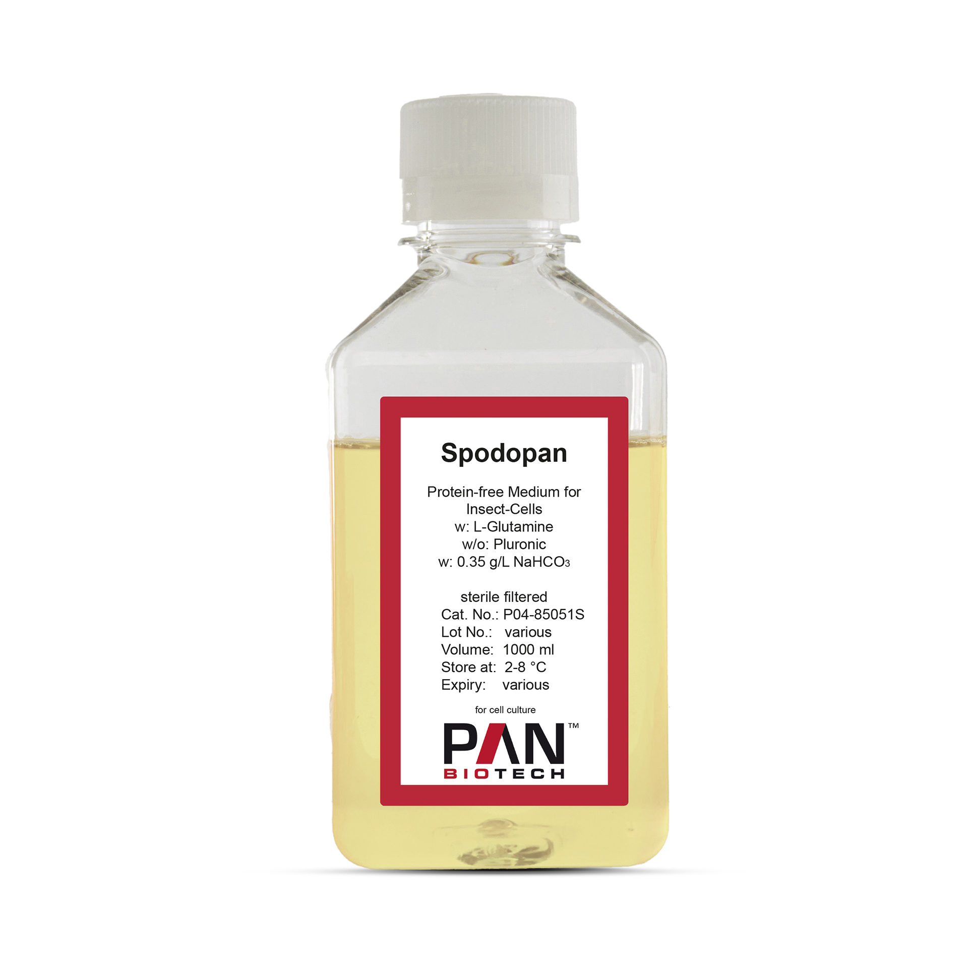 Spodopan, Protein-free medium for Insect-cells, w: L-Glutamine, w/o: Pluronic, w: 0.35 g/L NaHCO3