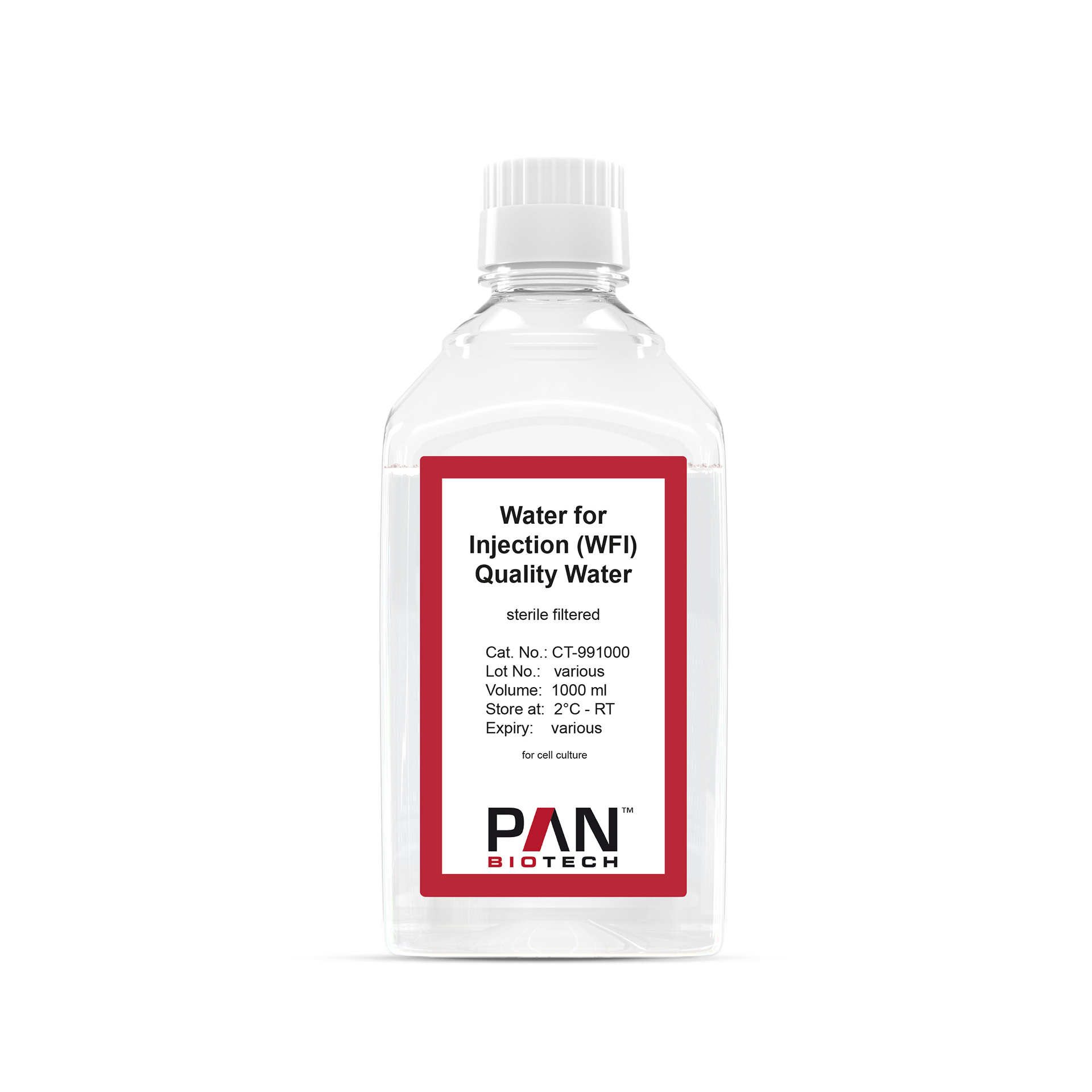 Water for Injection (WFI) Quality Water, according to WFI specifications (EP, USP)