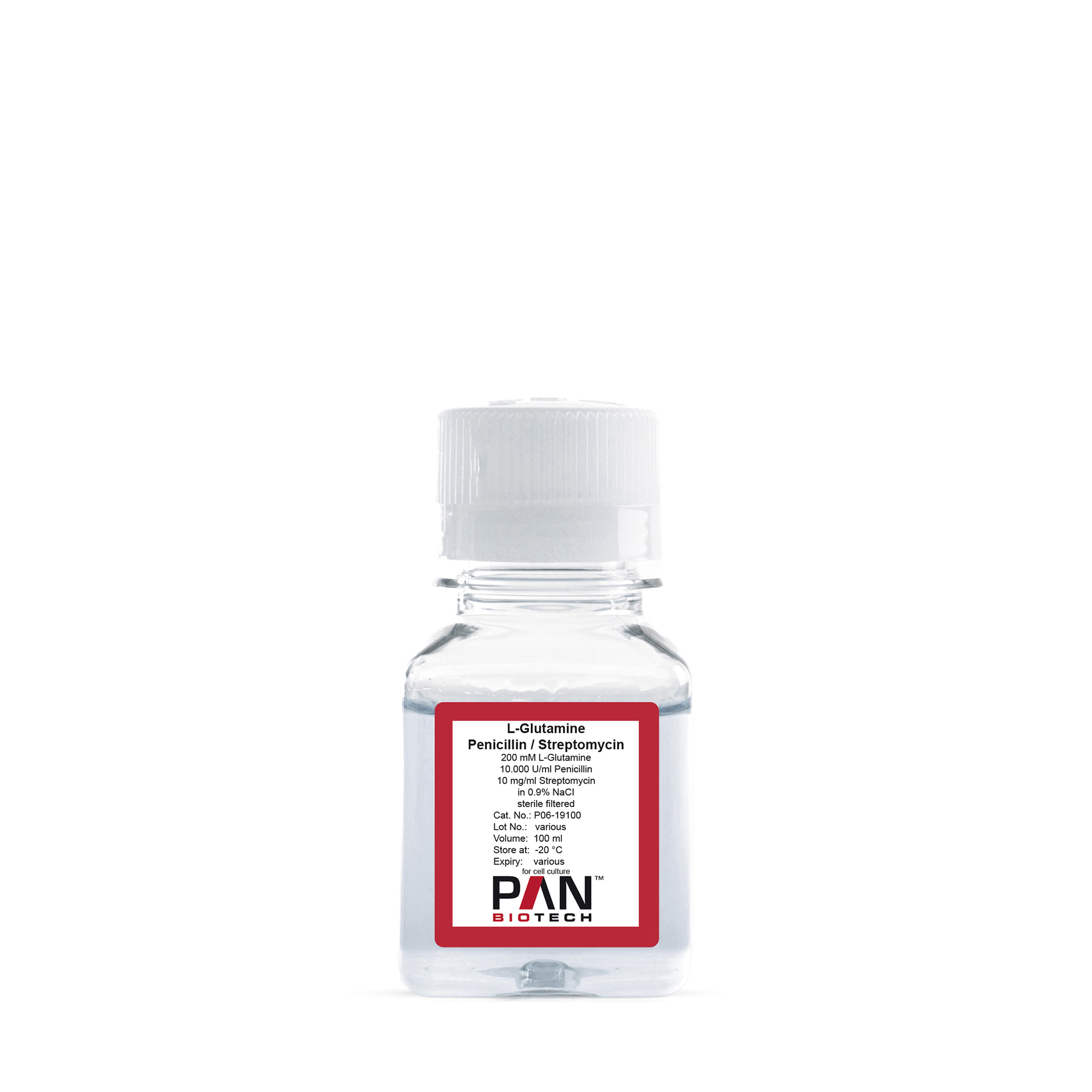 L-Glutamine-Penicillin-Streptomycin, 200 mM L-Glutamine, 10.000 U/ml Penicillin, 10 mg/ml Streptomycin, in 0.9% NaCl