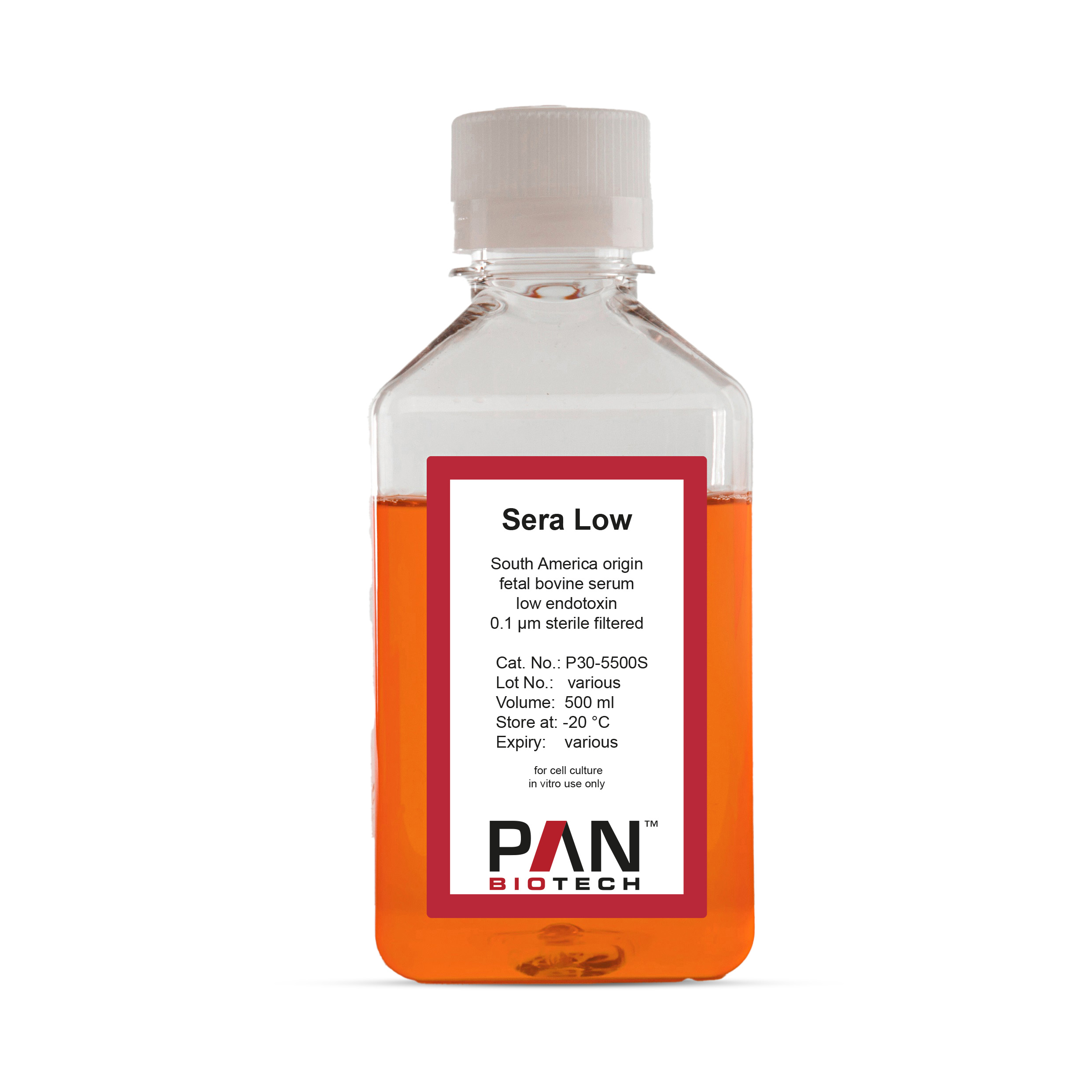 Sera Low, South America origin, fetal bovine serum, low endotoxin, 0.1 µm sterile filtered