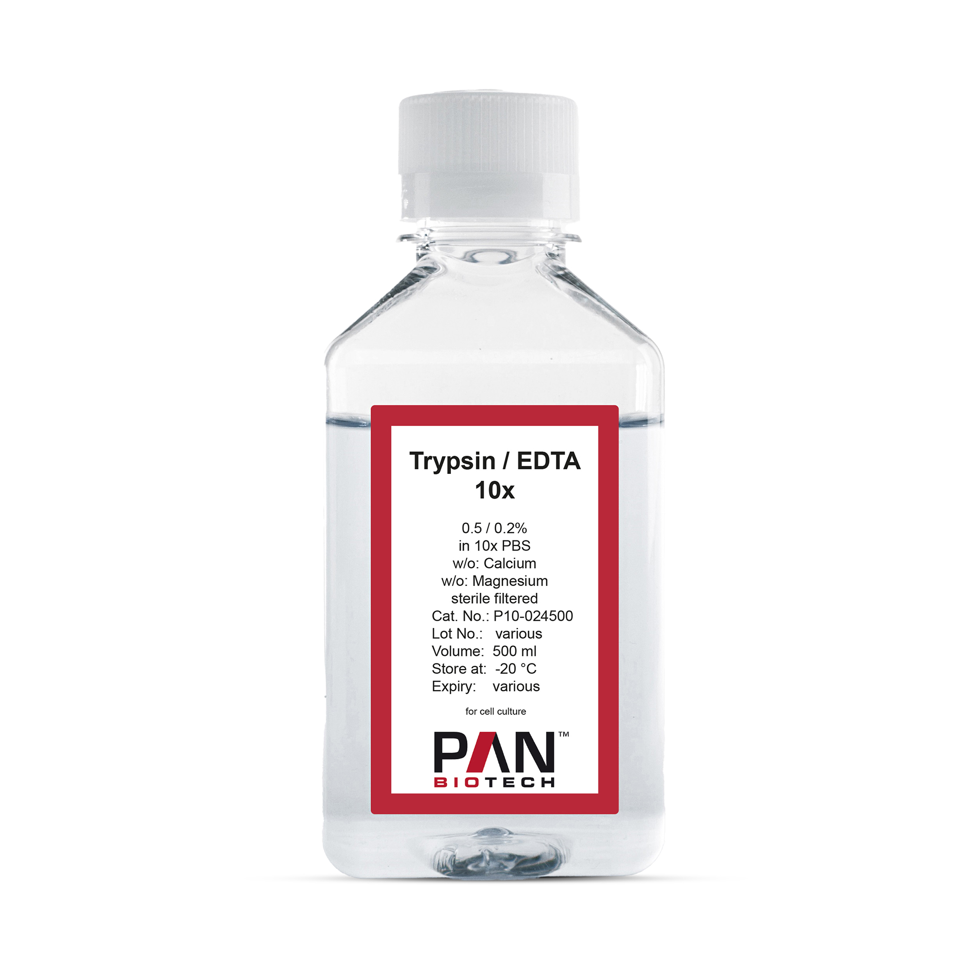 (10x) Trypsin 0.5 %/EDTA 0.2 % in DPBS, w/o: Ca and Mg