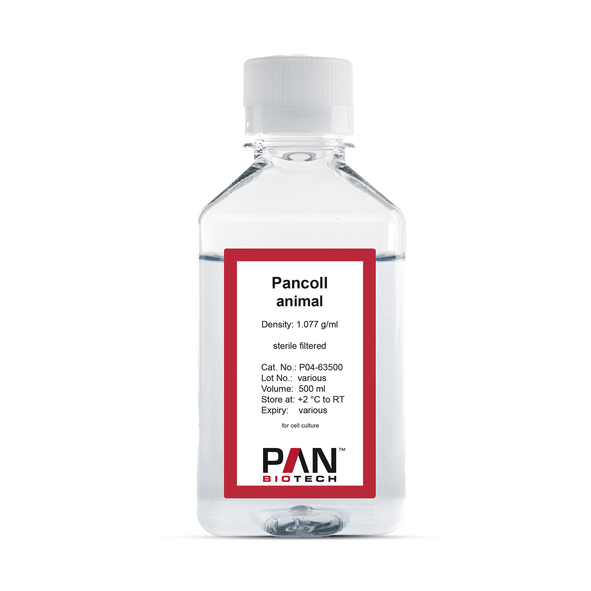 Pancoll animal, Density: 1.077 g/ml