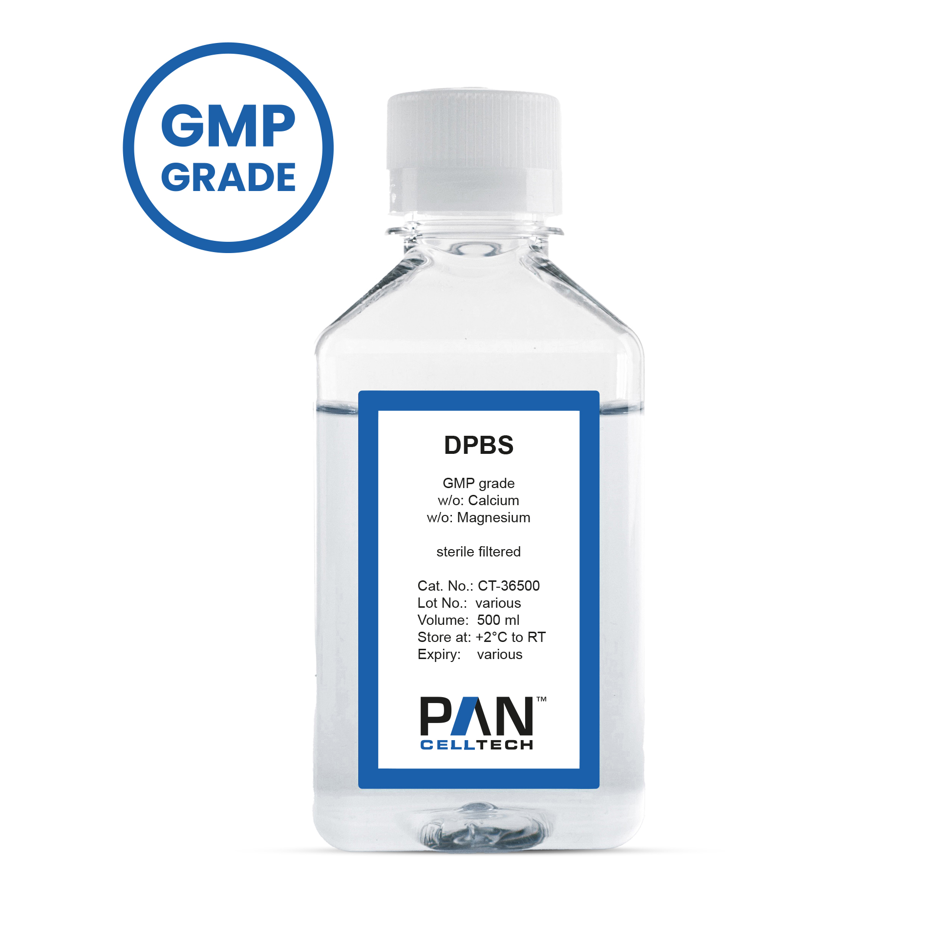DPBS, w/o: Ca and Mg, GMP grade