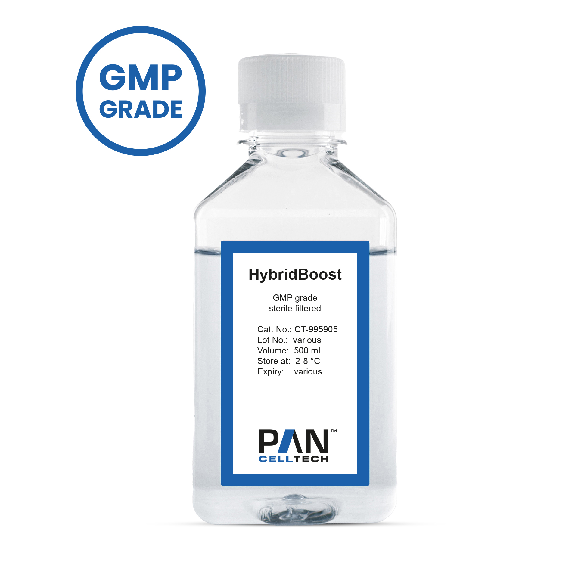HybridBoost, w: stable Glutamine, w: Insulin hum. rec., w/o: Phenol red, w: 2.438 g/L NaHCO3, GMP grade