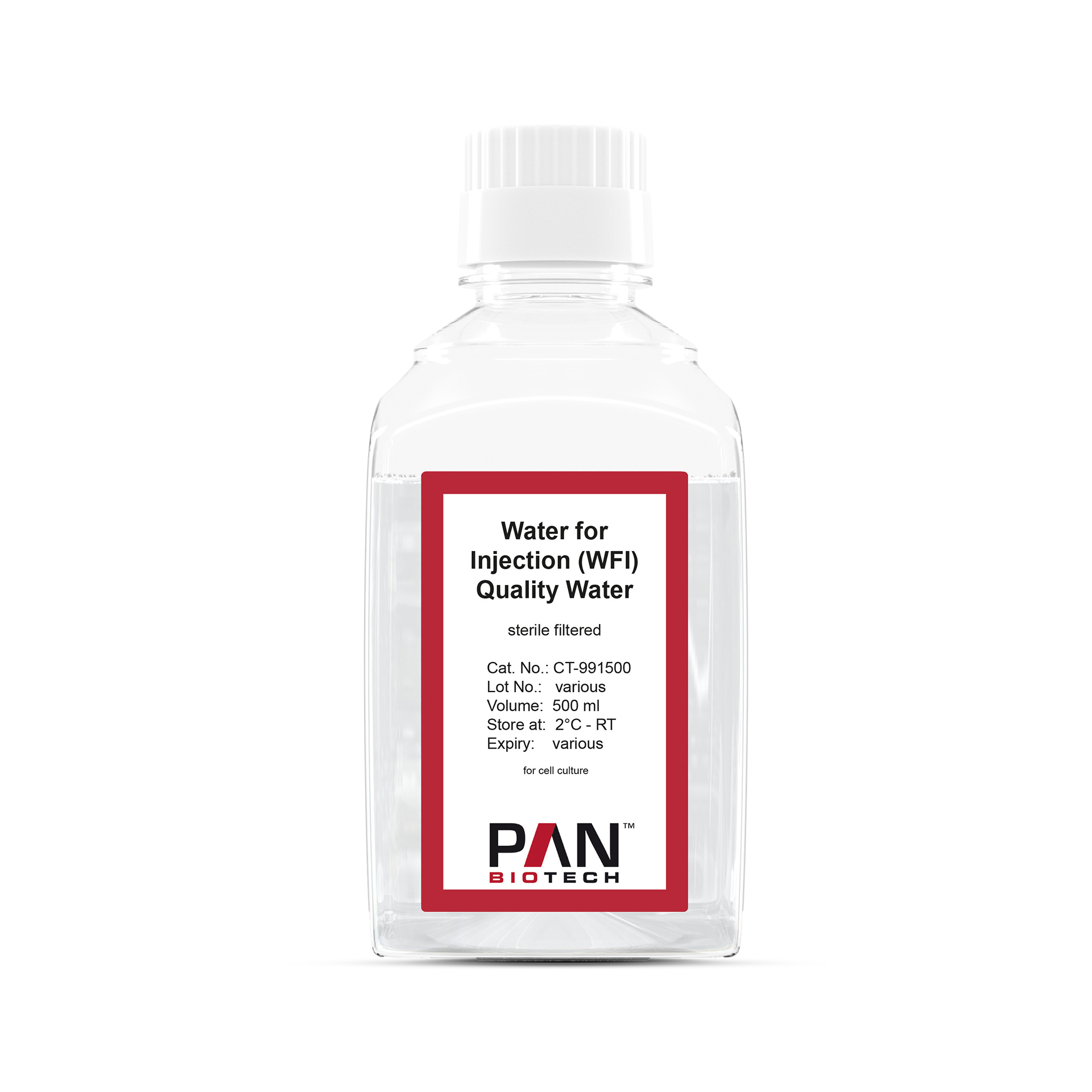 Water for Injection (WFI) Quality Water, according to WFI specifications (EP, USP)