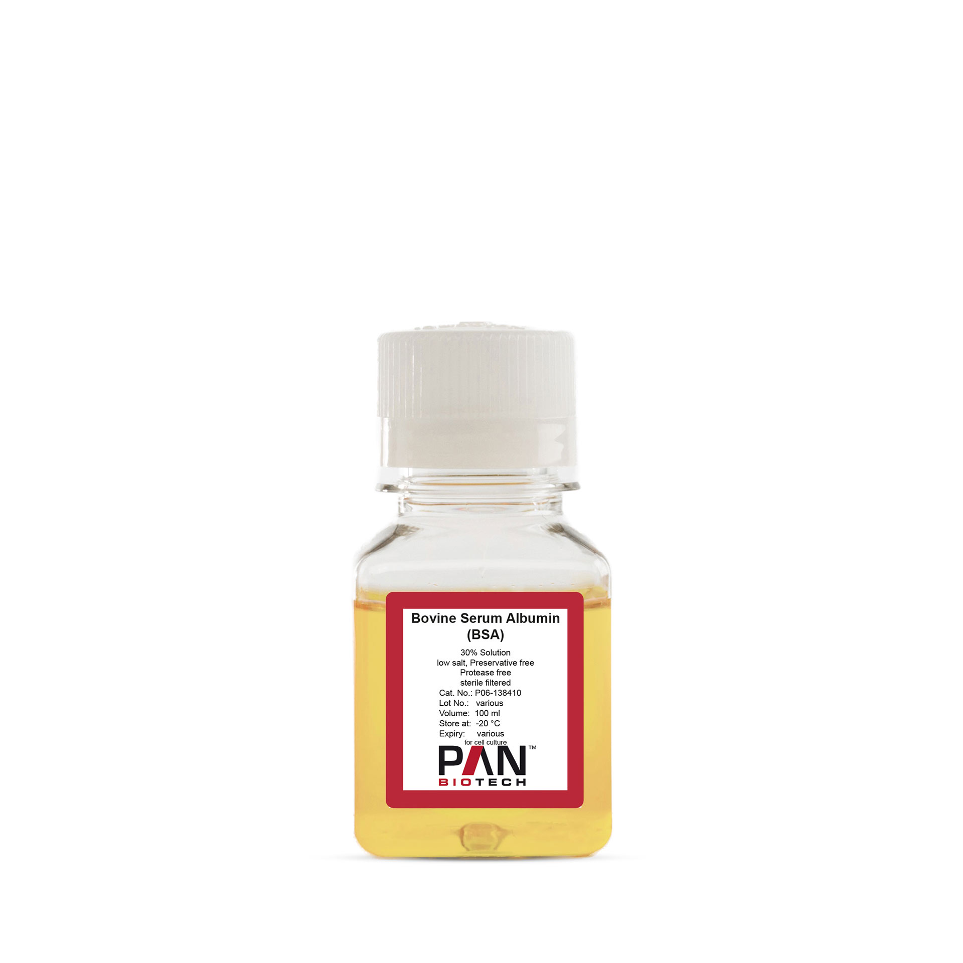 Bovine Serum Albumin (BSA), 30 % solution, Low salt, Preservative free, Protease free Bovine Serum Albumin (BSA), 30 % solution, Low salt, Preservative free, Protease free