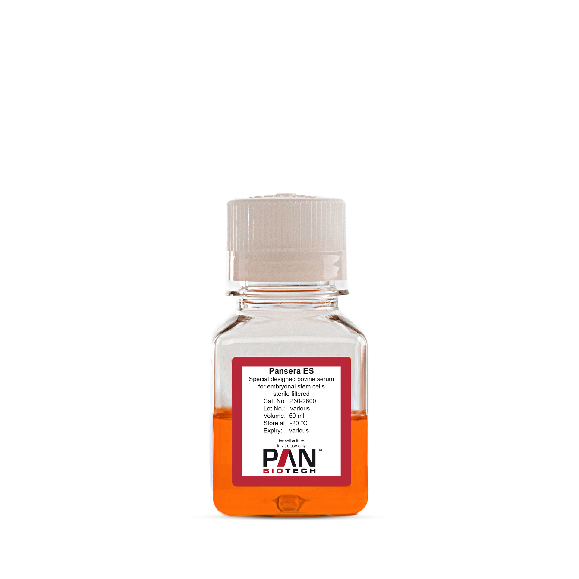 Pansera ES, South America origin, special designed bovine serum for embryonal stem cells, 0.2 µm sterile filtered