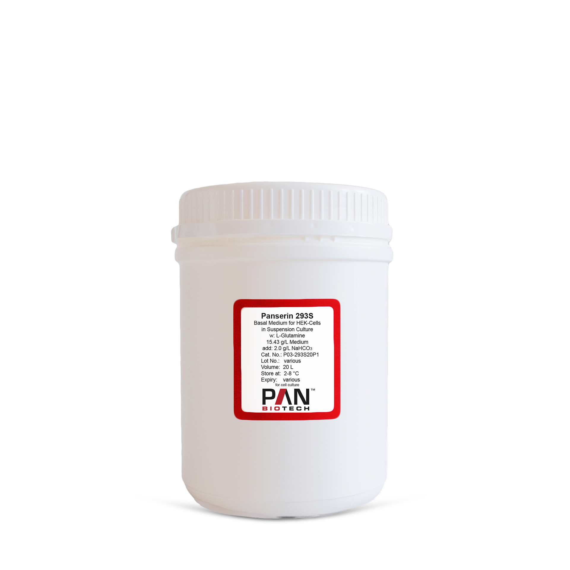 Panserin 293S, Serum-free medium for HEK-Cells in suspension culture, 20 L Powder