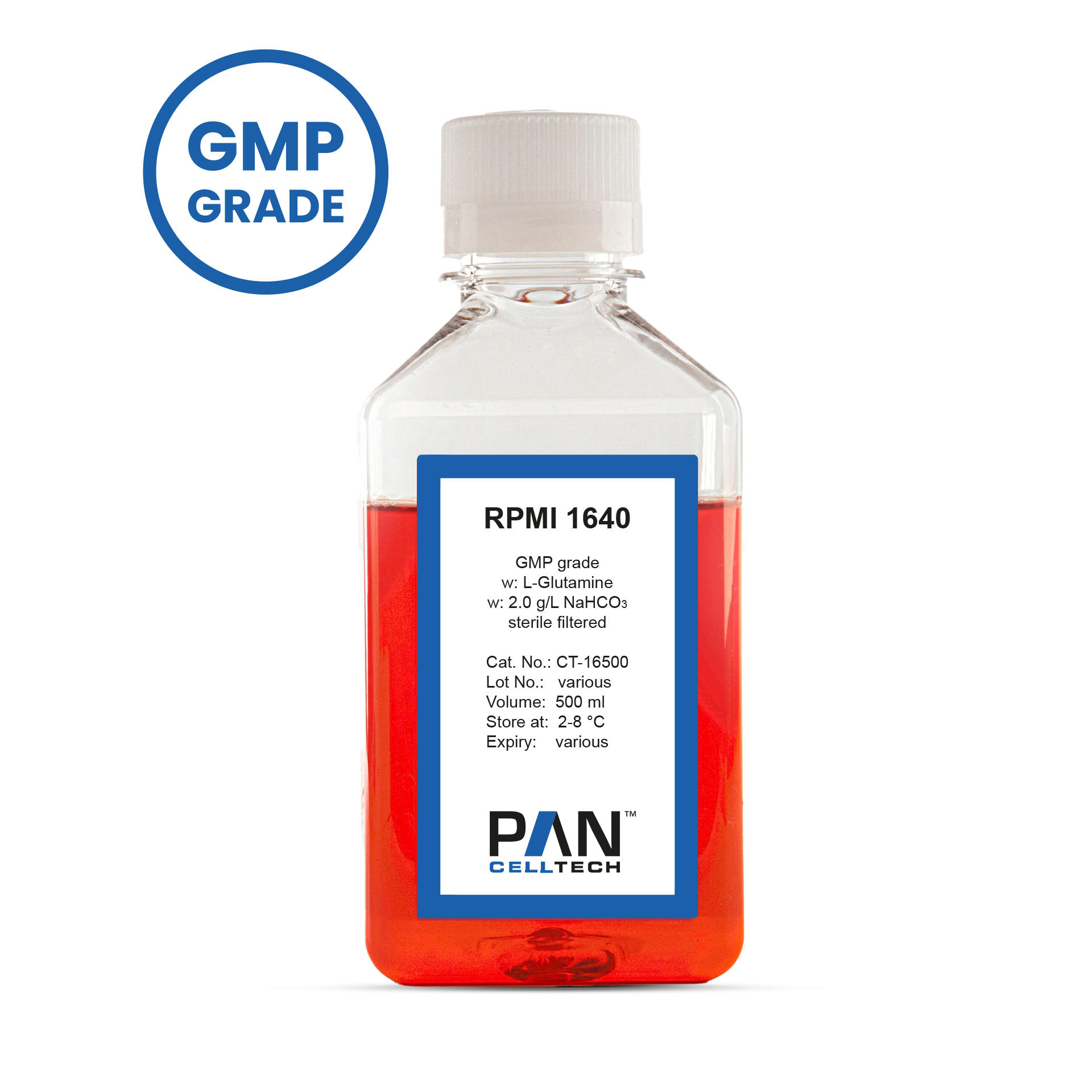 RPMI 1640, w: L-Glutamine, w: 2.0 g/L NaHCO3, GMP grade