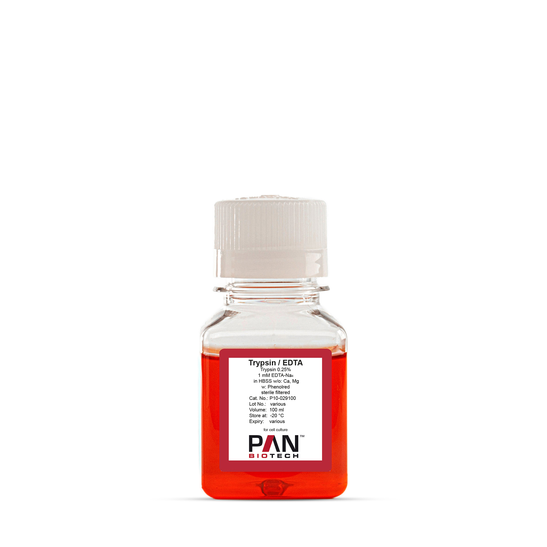Trypsin 0.25 %/ 1 mM EDTA 4Na in HBSS, w/o: Ca and Mg, w: Phenol red