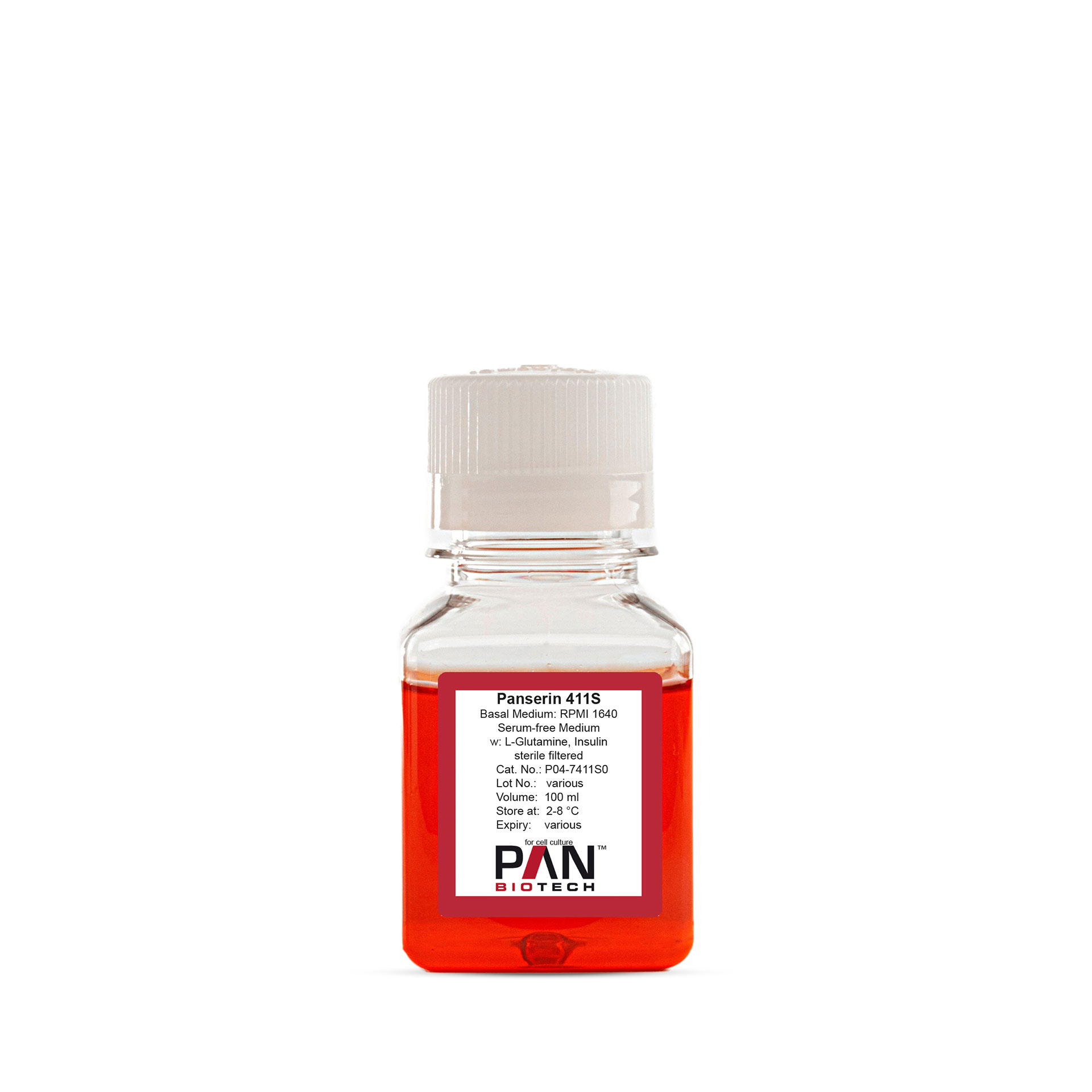 Panserin 411S, Basal Medium: RPMI 1640, Serum-free, w: L-Glutamine, w: Insulin human rec.