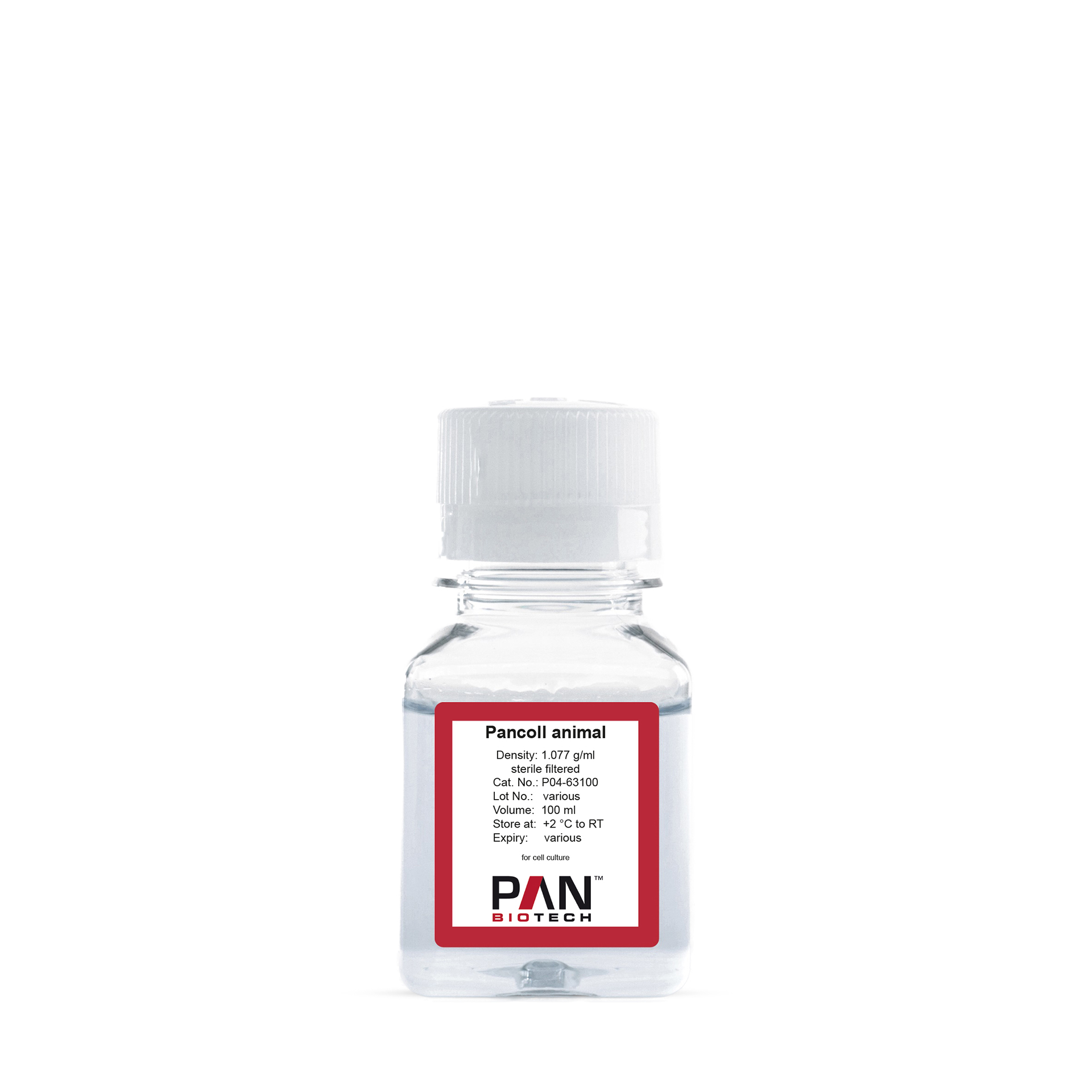 Pancoll animal, Density: 1.077 g/ml